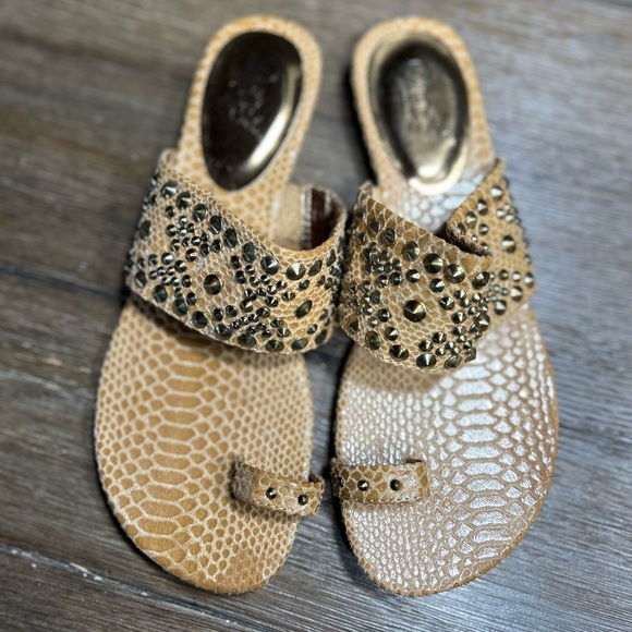 Carlos Santana Ring Toe Leather Sandals size 7 - Picture 2 of 9